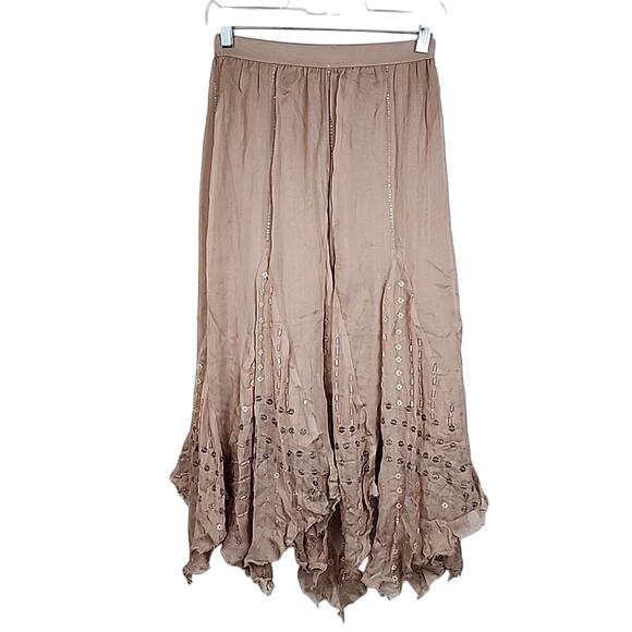 Free People Jagged Edge Beaded Asymmetrical Skirt - Picture 3 of 6